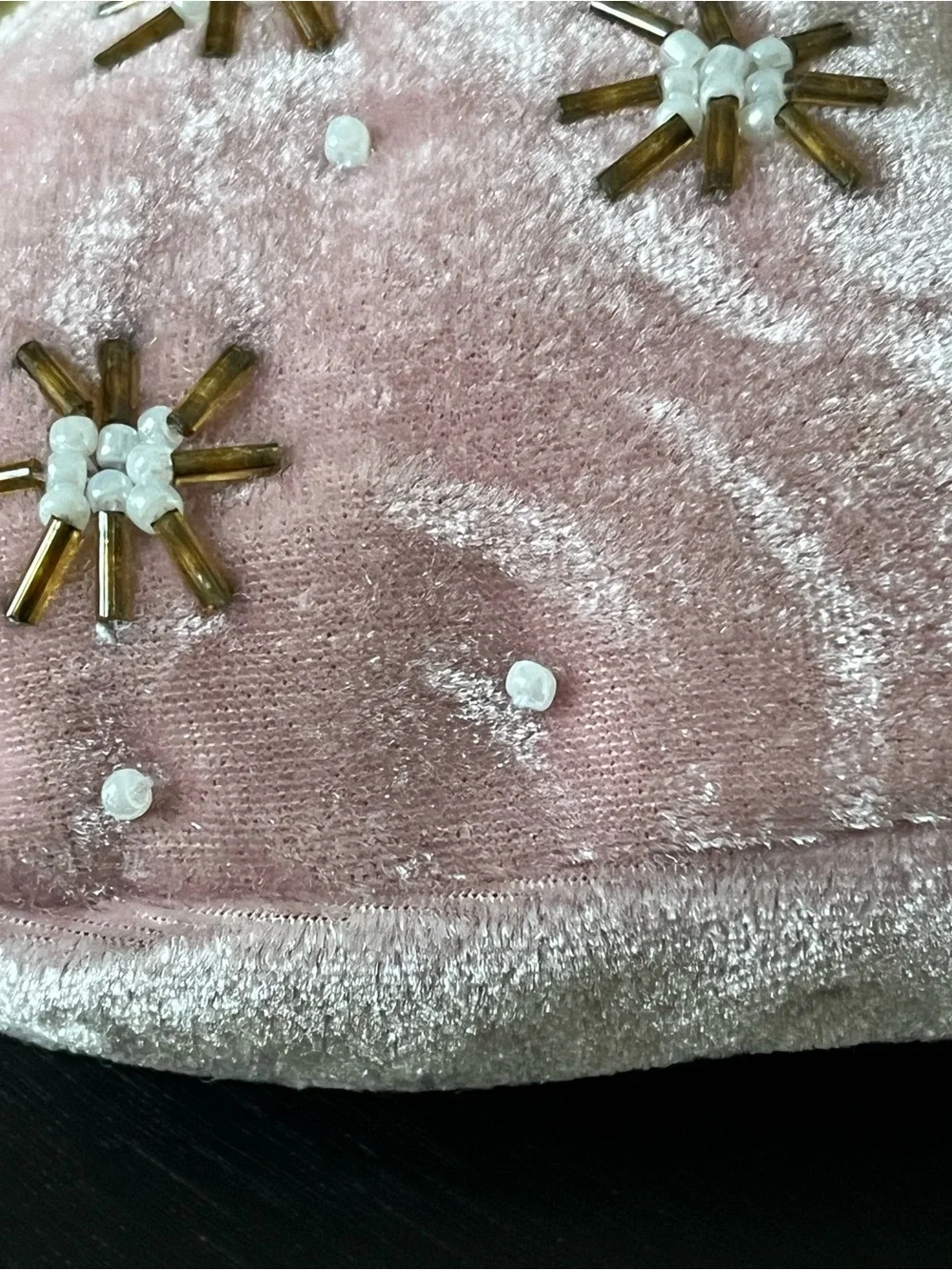 Vintage 1950’s Pink Velvet Beaded Mini Handbag